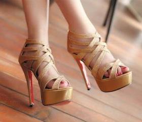 strappy high heel pumps