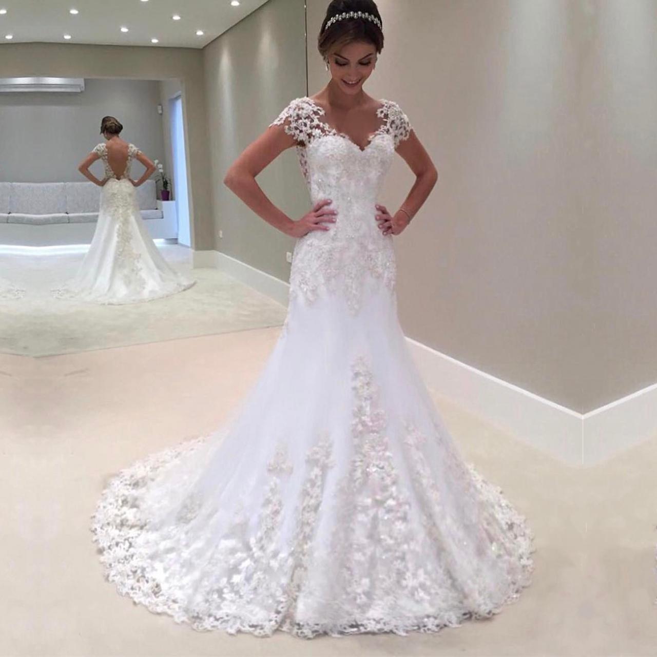 no lace wedding dress