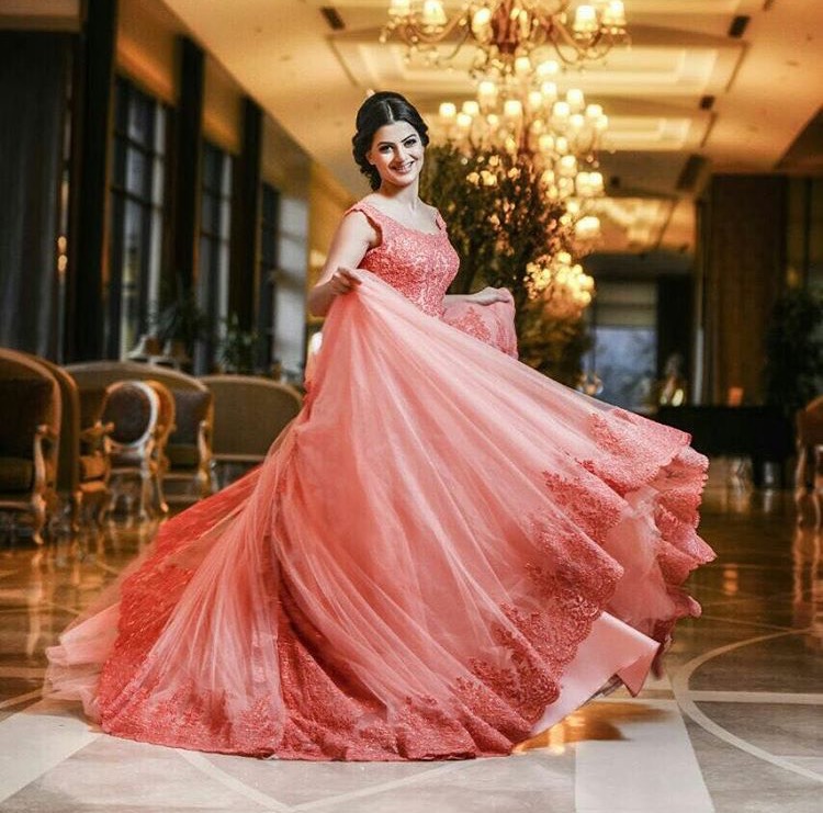 Ball Coral Long Dresses