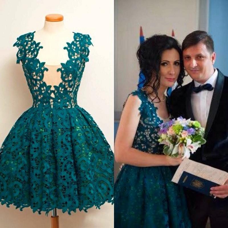 Dark Green Short Cocktail Dress