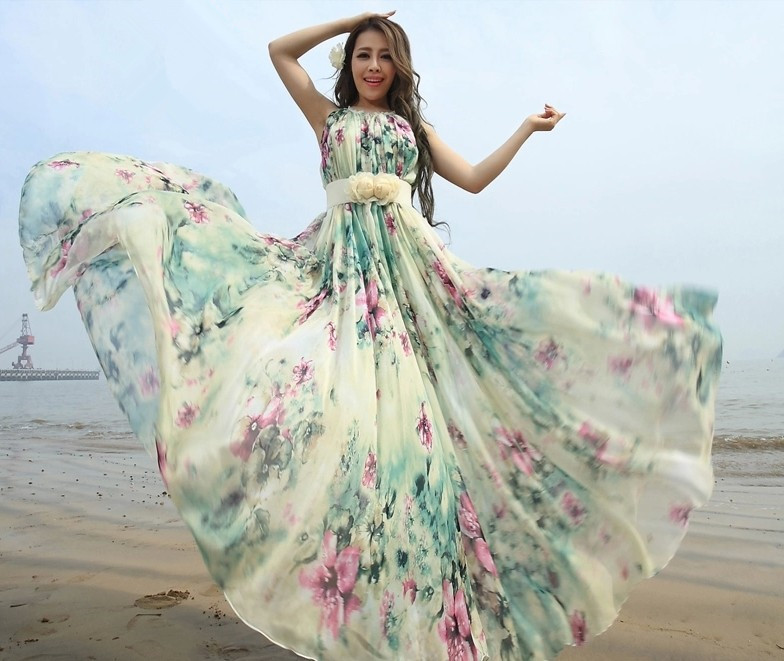 floral beach maxi dress