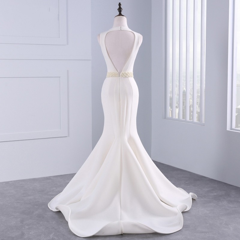 Modest Mermaid Satin Vintage Long Party Dress Formal Evening Gown, DP4545 main image 1