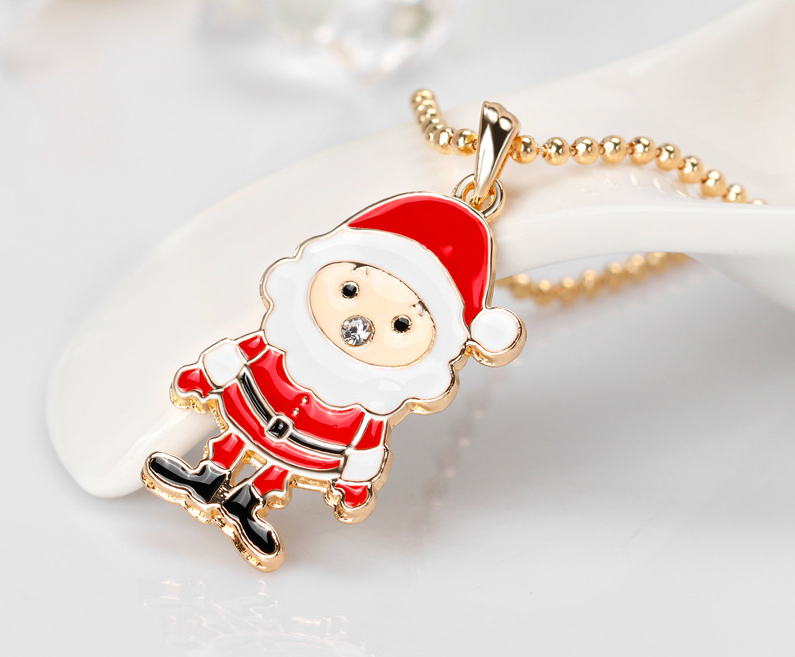 Cute Christmas Santa Claus Necklace Christmas Gift Father Christmas Necklace