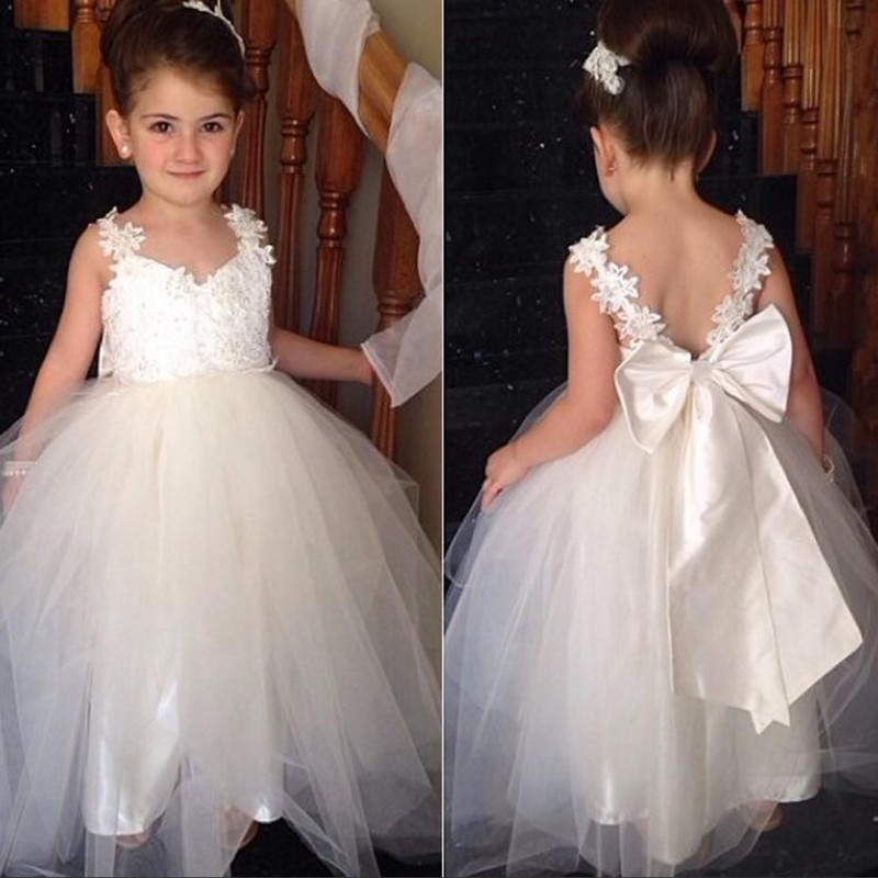 Open Back Flower Girl Dress