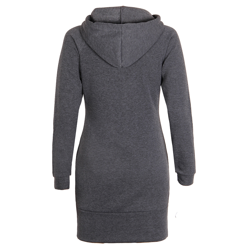 Long Sleeve Mini Dress Casual Sweater Hoodie Dress Women Clothing on Luulla