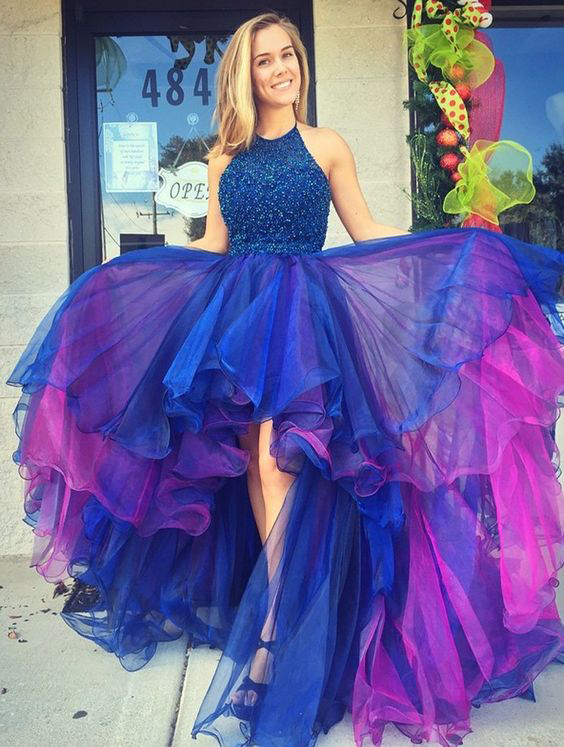 Blue High Low Prom Dresses