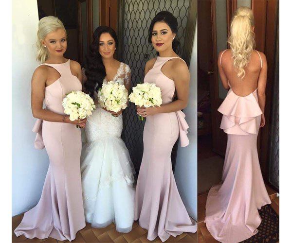 Long Bridesmaid Dress Pink Mermaid Long Bridesmaid Dress Pink Mermaid Backless Pretty Dresses