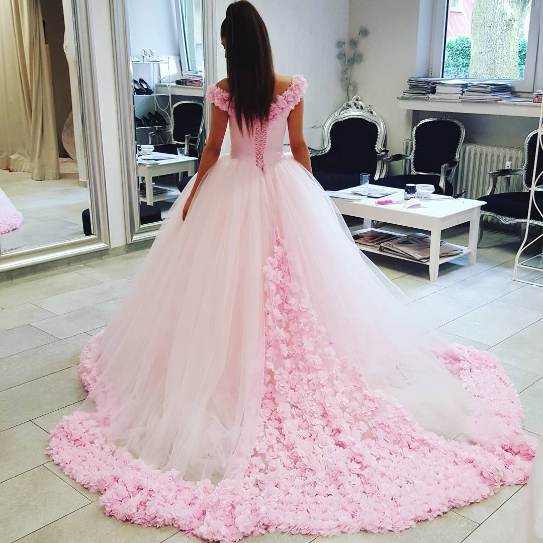 Sparkly Pink Wedding Dress