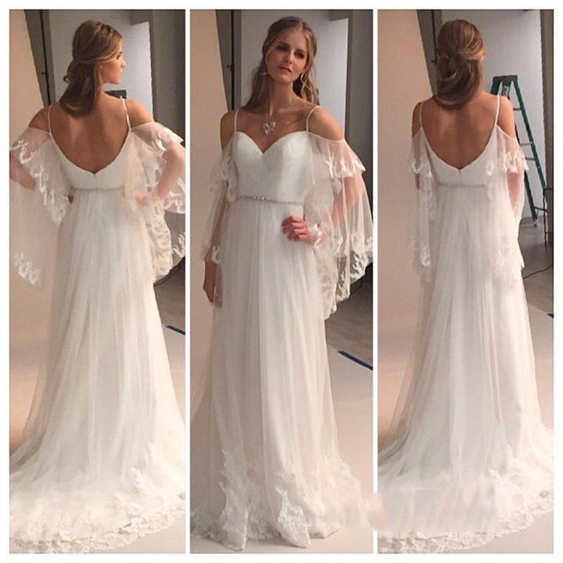 Romantic Off The Shoulder Lace Wedding Dresses 2017 Sexy Open Back
