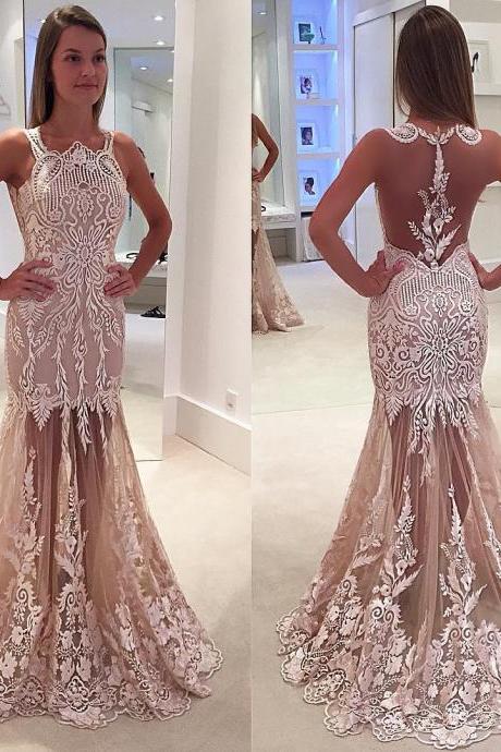 Black Lace Beaded Prom Dresses, Side Slit Chiffon Long Prom Dresses, Lace Up Prom Prom Dresses main image 0