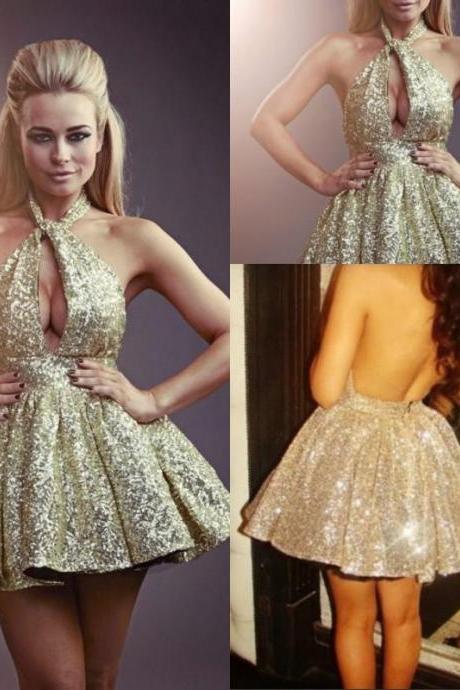 Simple Satin Two Piece Short Royal Blue Homecoming Dress  PD309