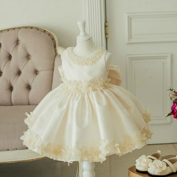ivory and champagne flower girl dresses