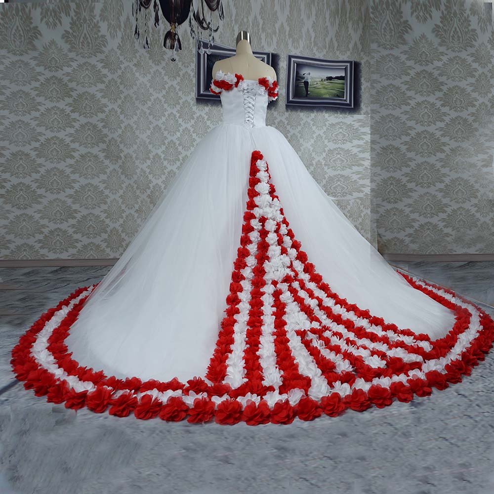 strapless open back dress Red and White Floral Maxi Dress with Criss Cross Back main image 1