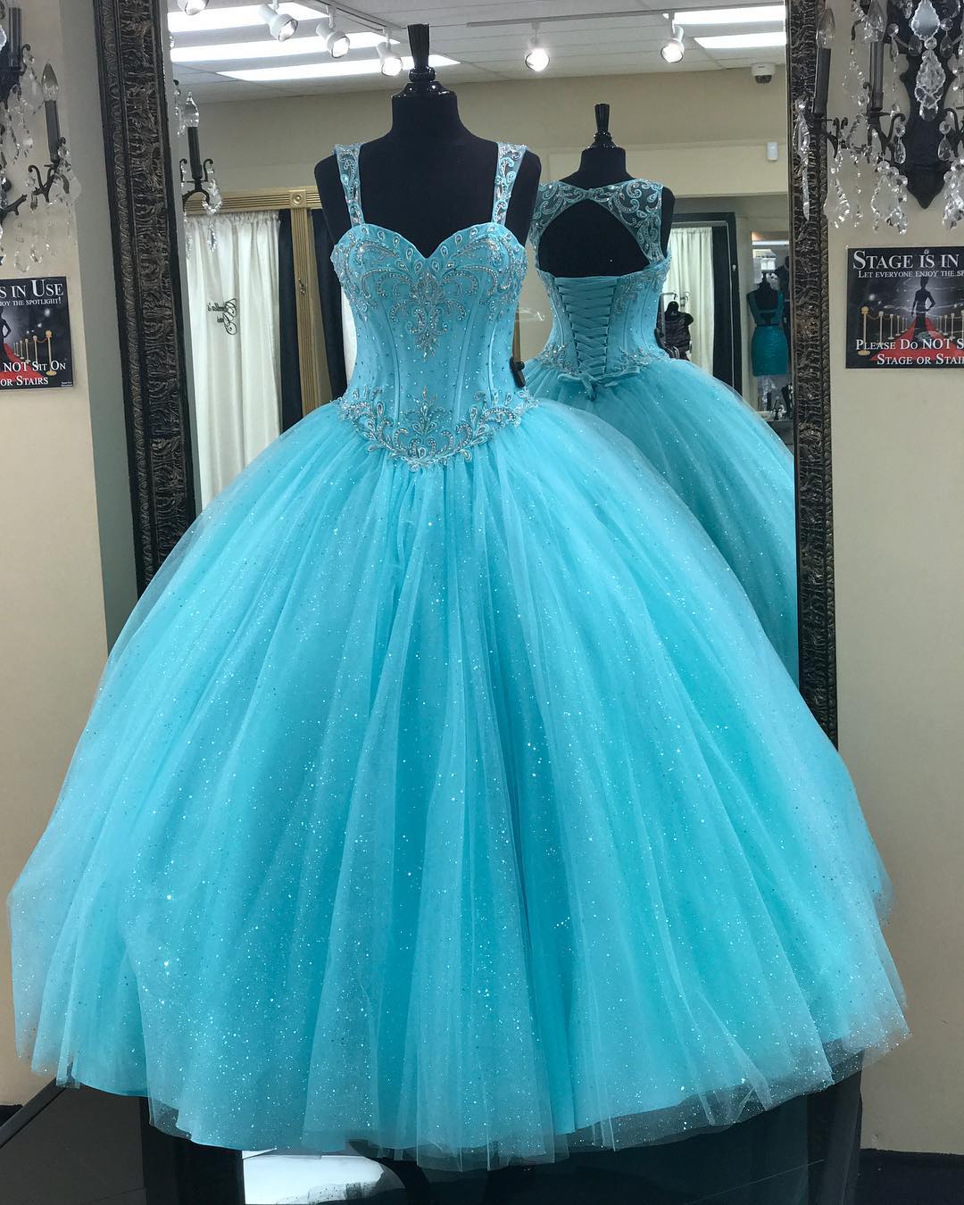 Bling Tulle Beaded Sweetheart Bodice Corset Quinceanera Dresses With ...
