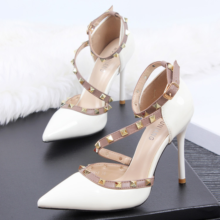 asymmetric strap heels