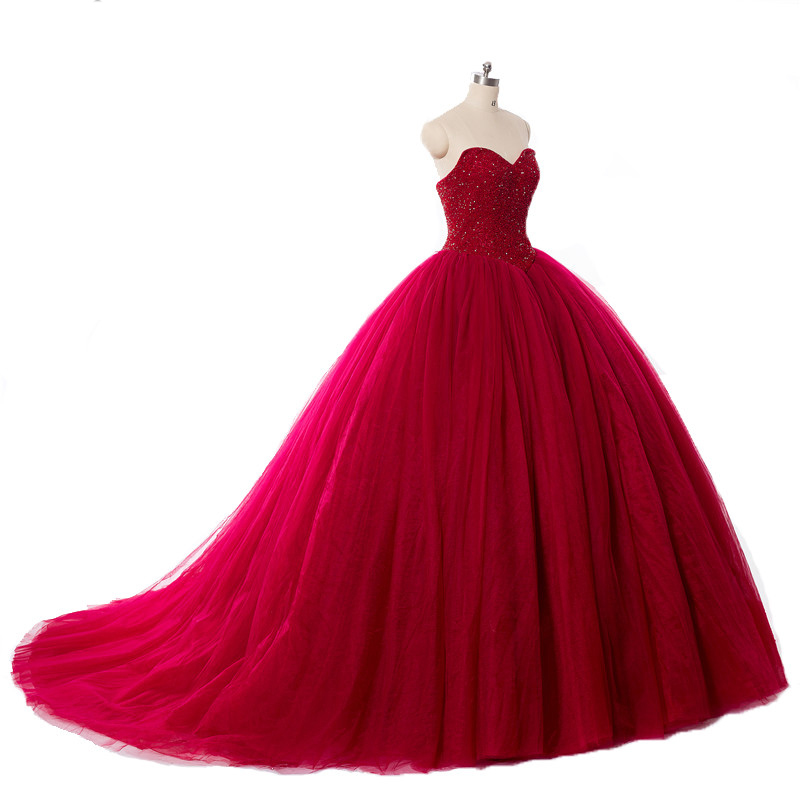 red princess ball gown