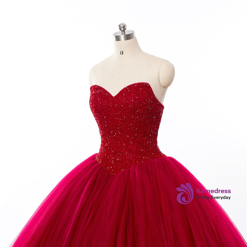 red princess ball gown